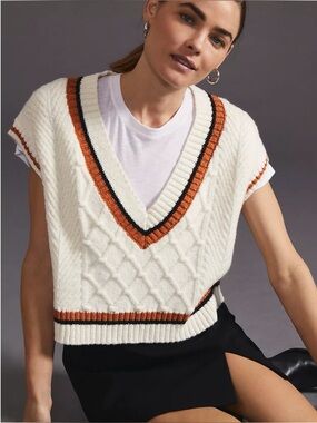 Anthropology Maeve Willa Cableknit Vest Woman’s
